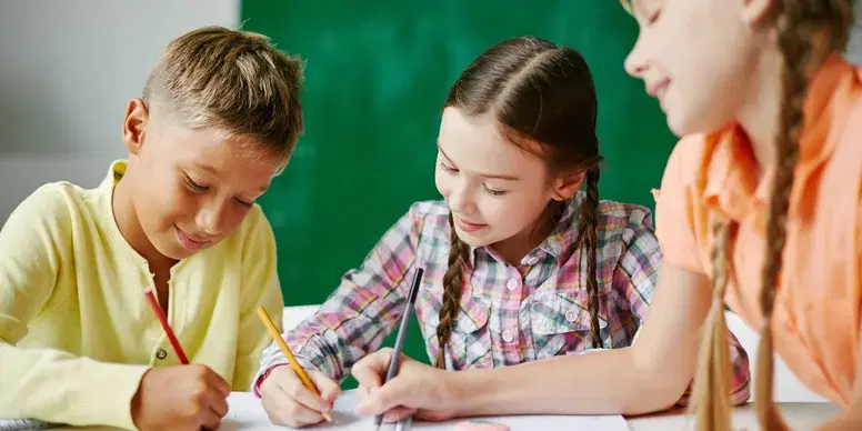 Children learning literacy